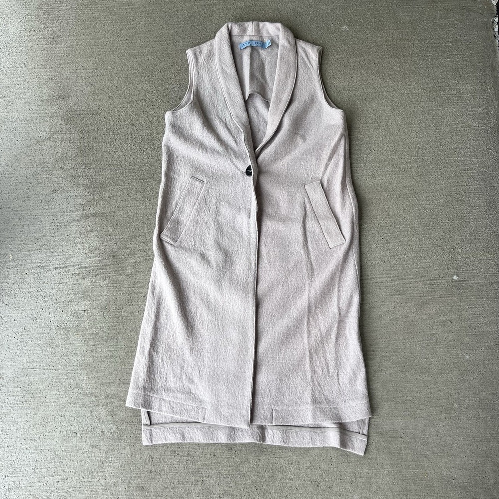 Ayrtight‎ Women's Longline One-Button Sleeveless Vest White Size XS Minimalist